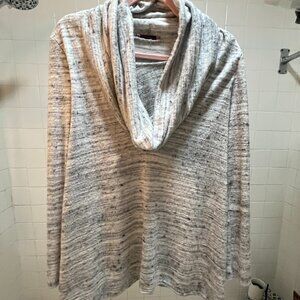 Maternal America Cowl Neck Lightweight Sweater Large Grey